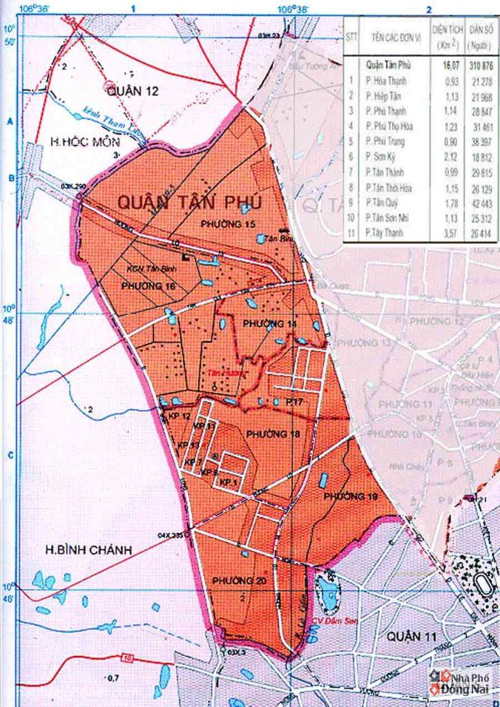 Bản Đồ Quận Tân Phú TP HCM