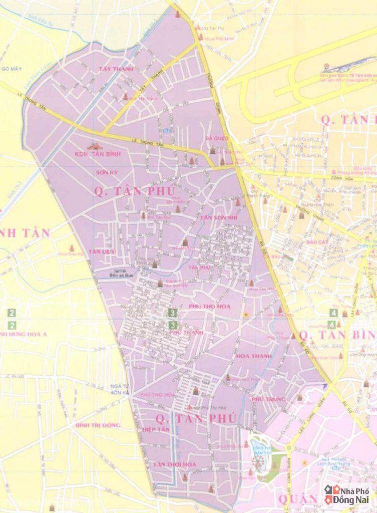 Bản Đồ Hành Chính Quận Tân Phú TP.HCM Năm 2022