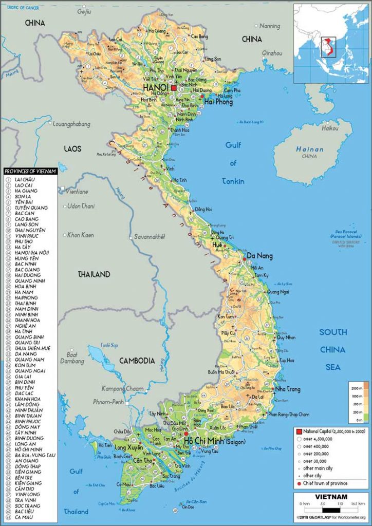 Bản Đồ Địa Hình Việt Nam